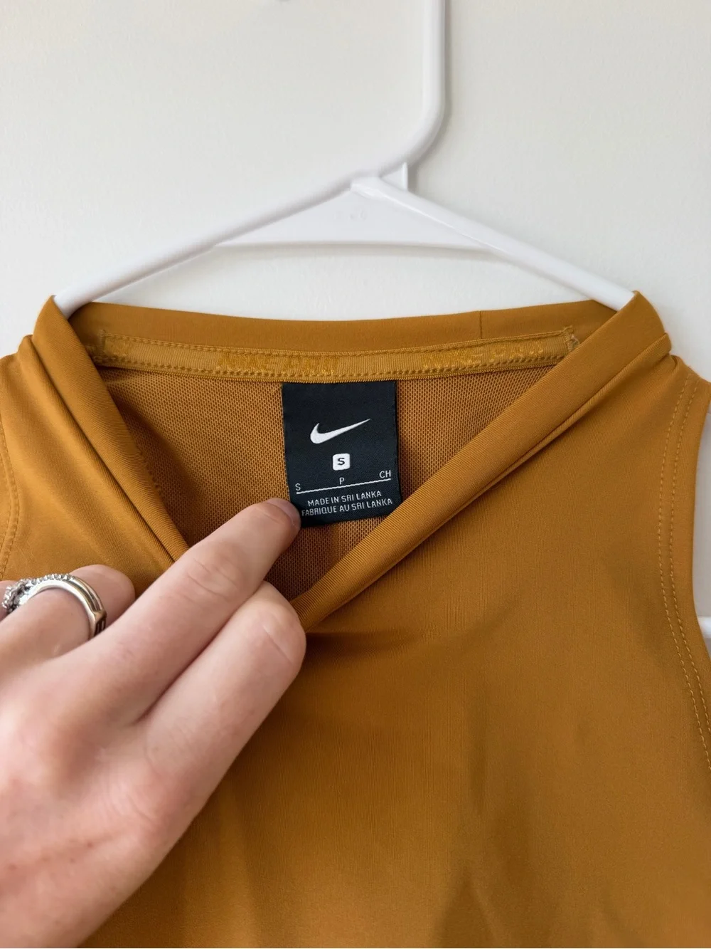 Nike Brown-Gold Cropped Athletic Tank